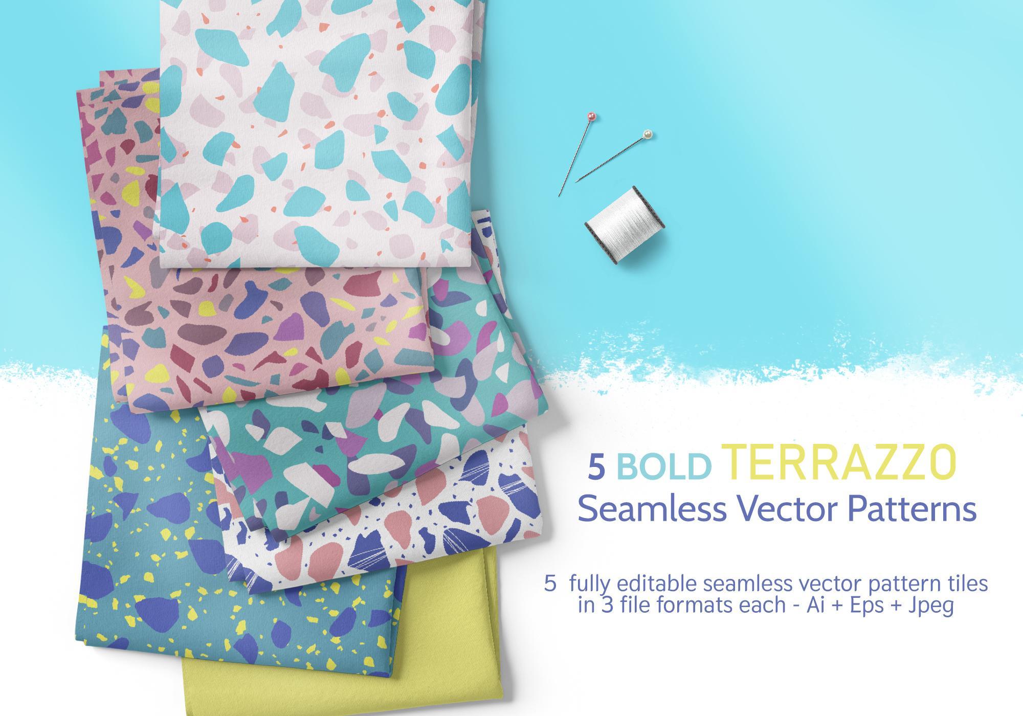 Terrazzo seamless pattern collection
