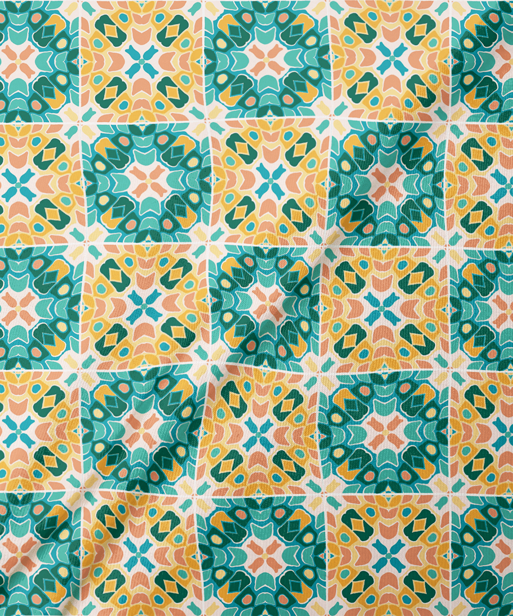 tile printed fabric on Spoonflower