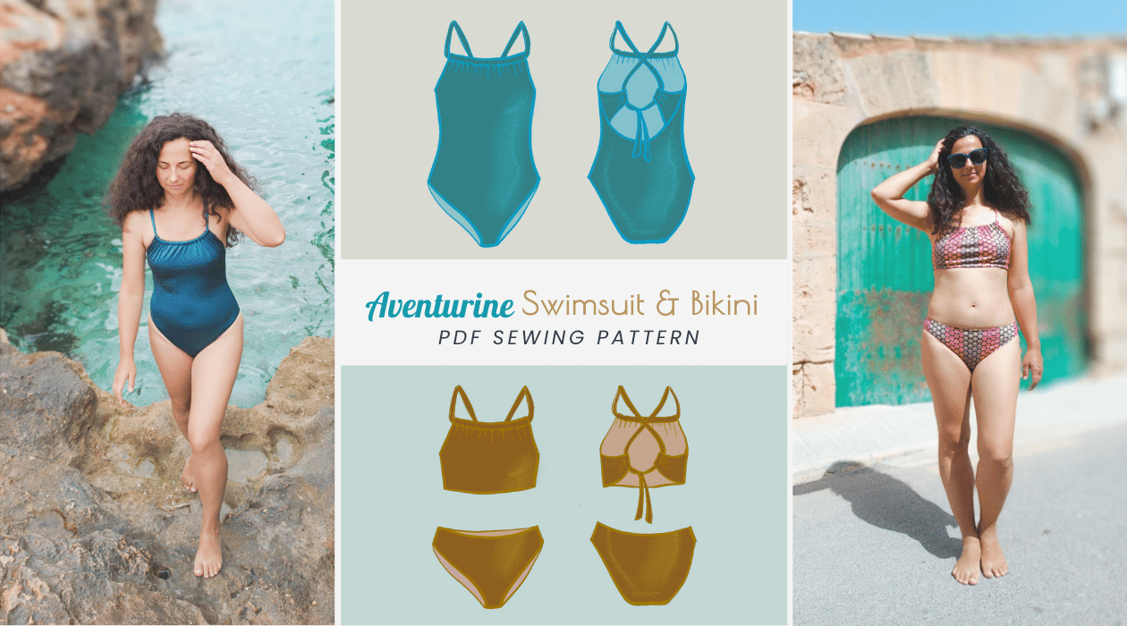 Aventurine swimsuit and bikini pdf sewing pattern