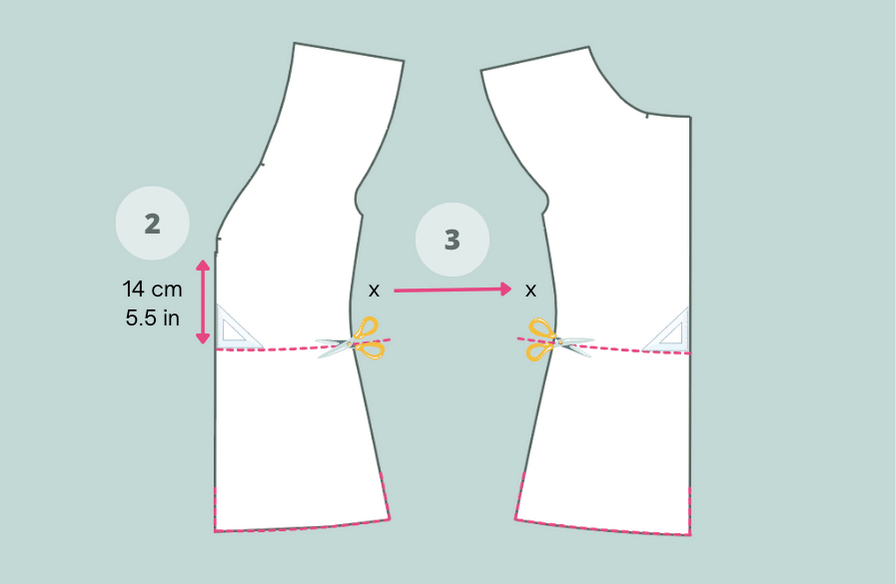 Nephrite jersey top tiered dress hack step 2